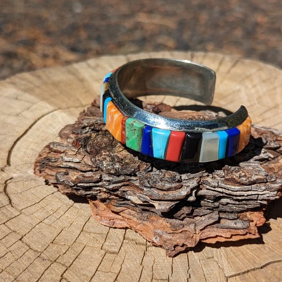 Navajo Bracelet Vintage Turquoise Jewelry Native American Signed Silver *** - Picture 7 of 8